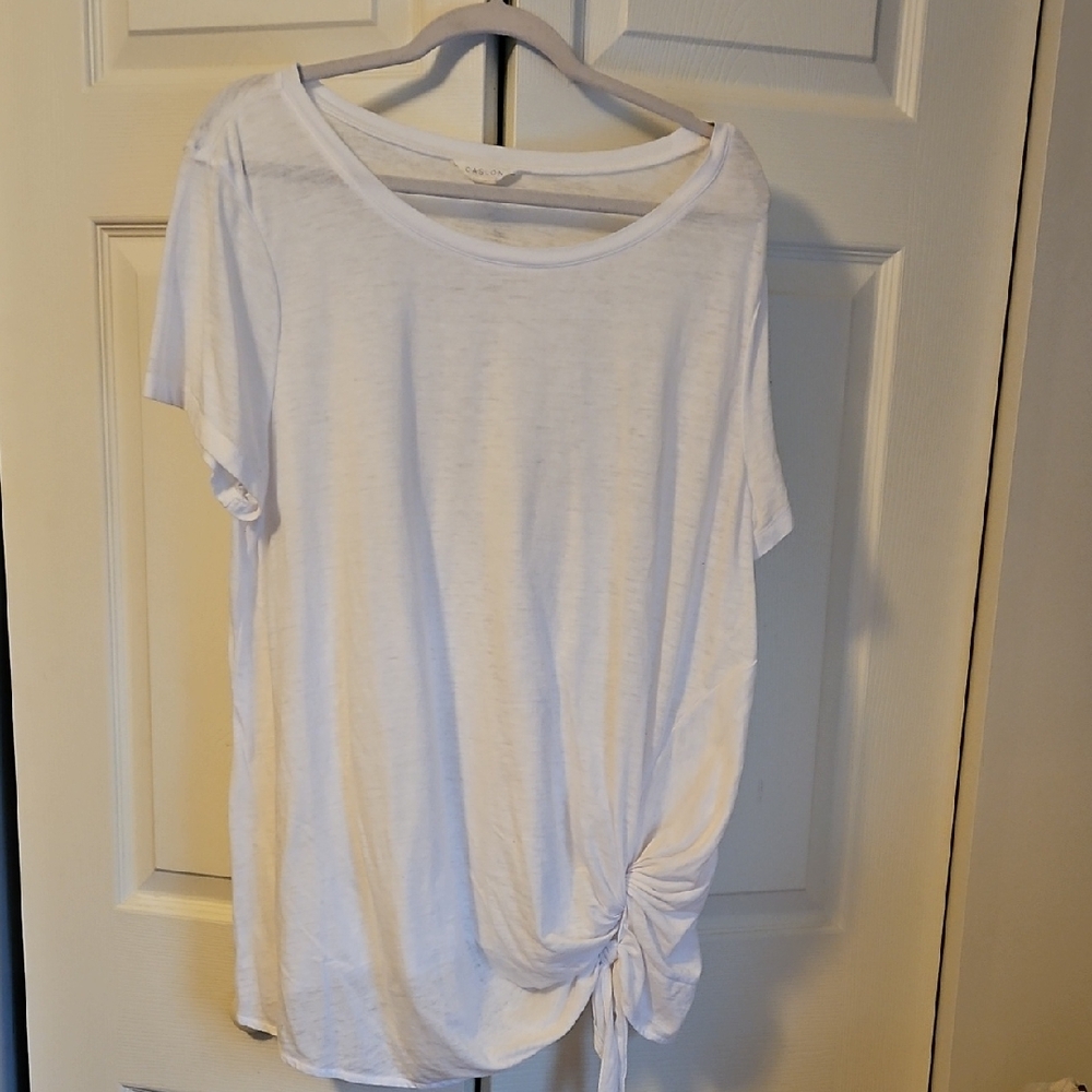 Caslon White Short-Sleeve Side-Tie Tee